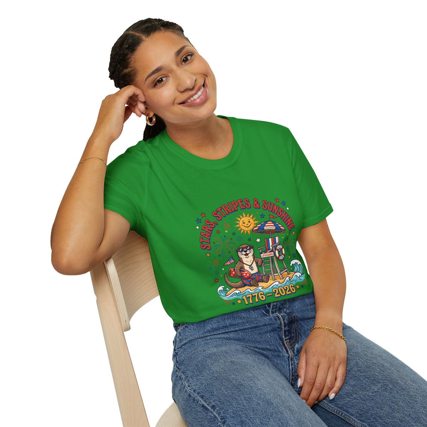 Stars, Stripes & Sunshine T-Shirt — Patriotic 1776–2026 Summer Tee, 4th of July Shirt