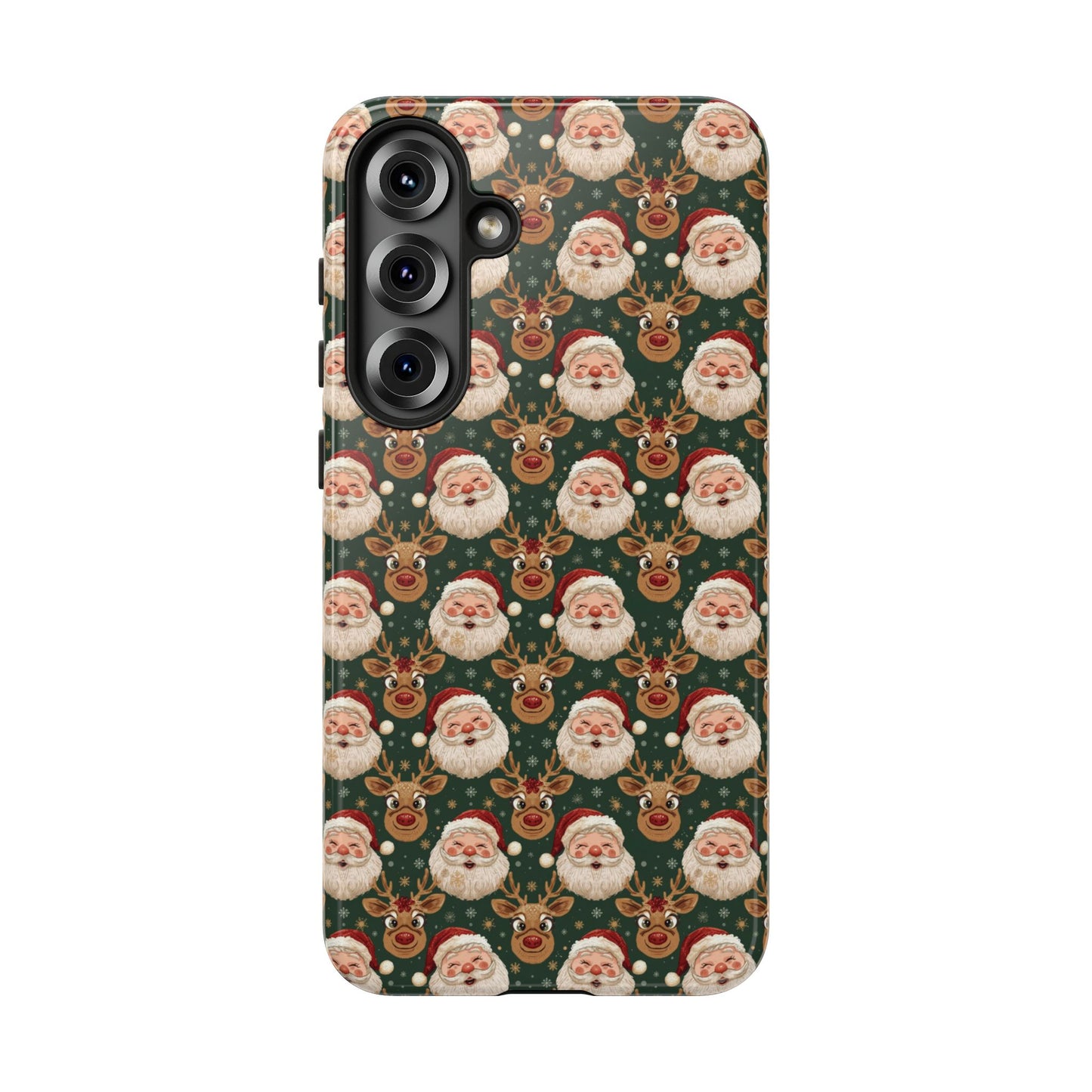 Christmas Santa-Reindeer Phone Case, Dual Layer Phone Case for Iphone 17, 16, 15, 14, 13, 12, 11 & Samsung