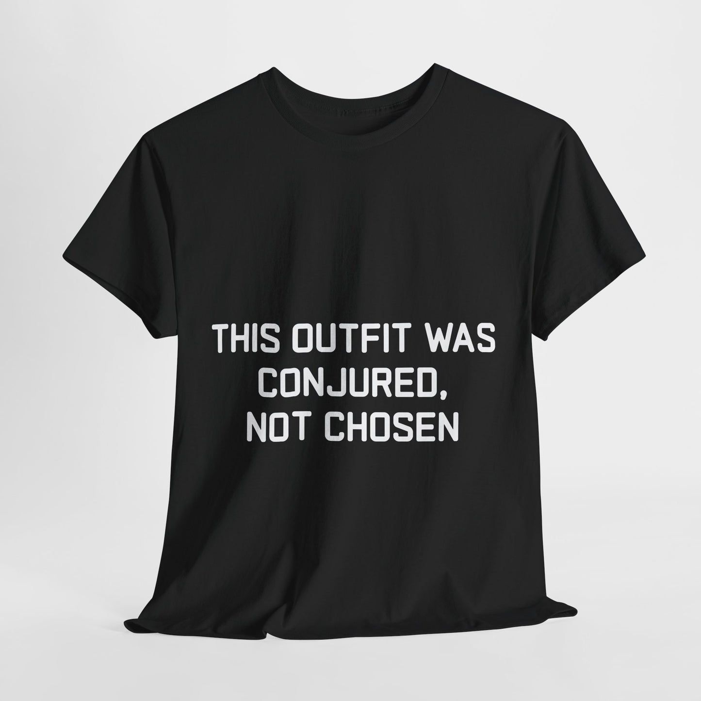 Unisex Heavy Cotton Tee - 'This Outfit Was Conjured, Not Chosen' - Funny Halloween T-shirt
