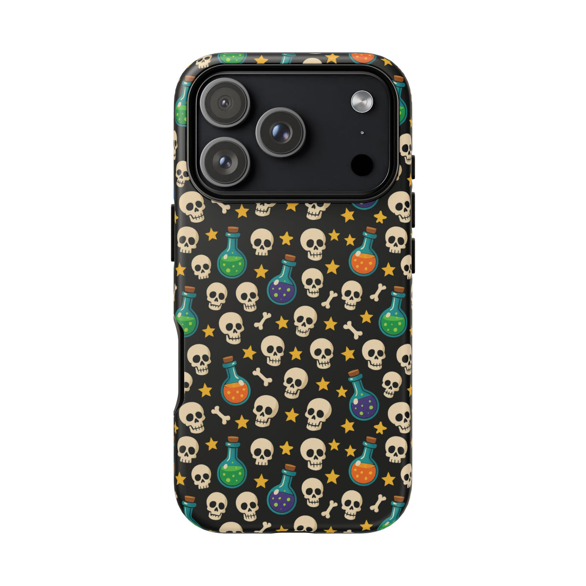 Skull & Potion Phone Case, Trendy Cell Phone Cover, Halloween Gift, Gothic Phone Accessory, Spooky Style Case, Tough Cases