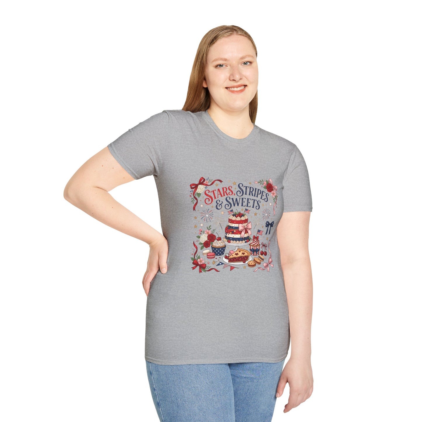 Stars, Stripes & Sweets T-Shirt — Patriotic 4th of July Dessert Graphic Tee