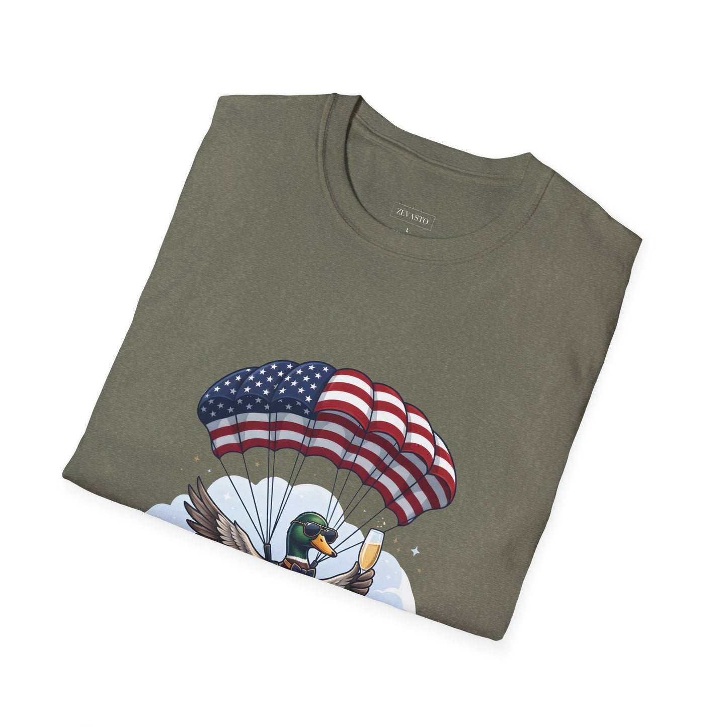 Duck Parachute T-Shirt – Celebrating 250 Years Patriotic Graphic Tee