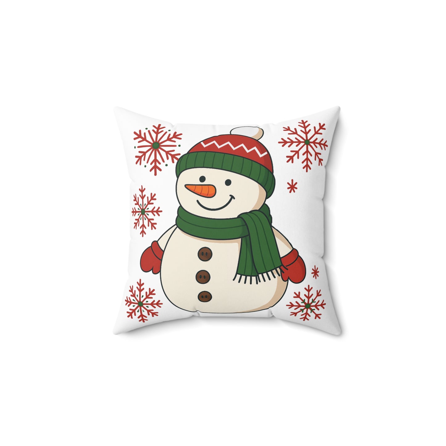 Snowman Throw Pillow — Festive Christmas Decorative Cushion