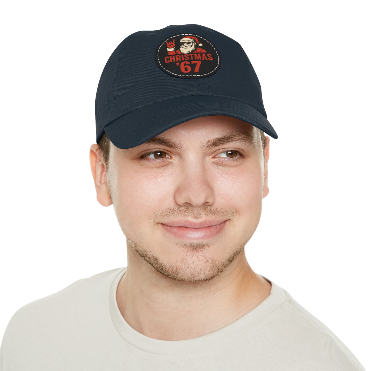 Christmas '67 Hat — Retro Santa Leather Patch Cap