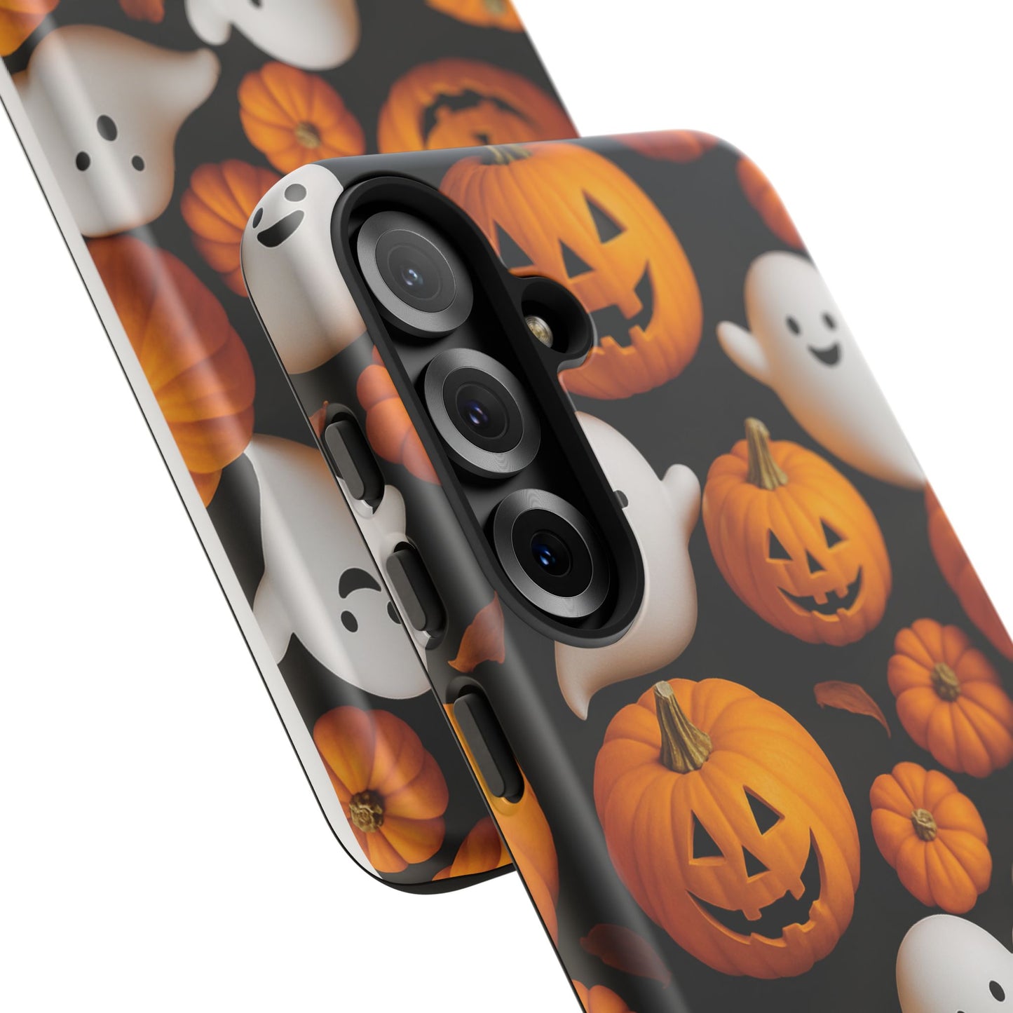 Halloween Phone Case, Spooky Ghosts and Pumpkins Design