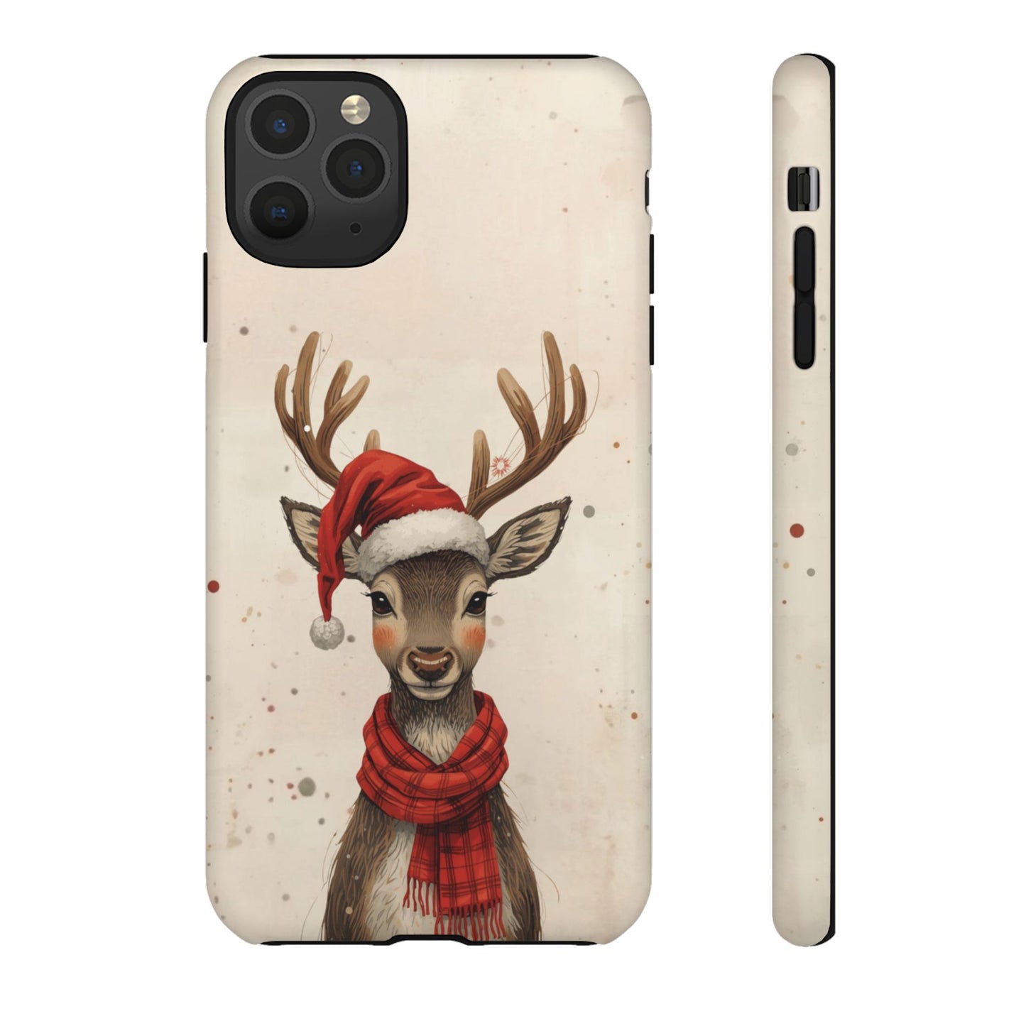 Christmas Reindeer Phone Case, Dual Layer Phone Case for Iphone 17, 16, 15, 14, 13, 12, 11