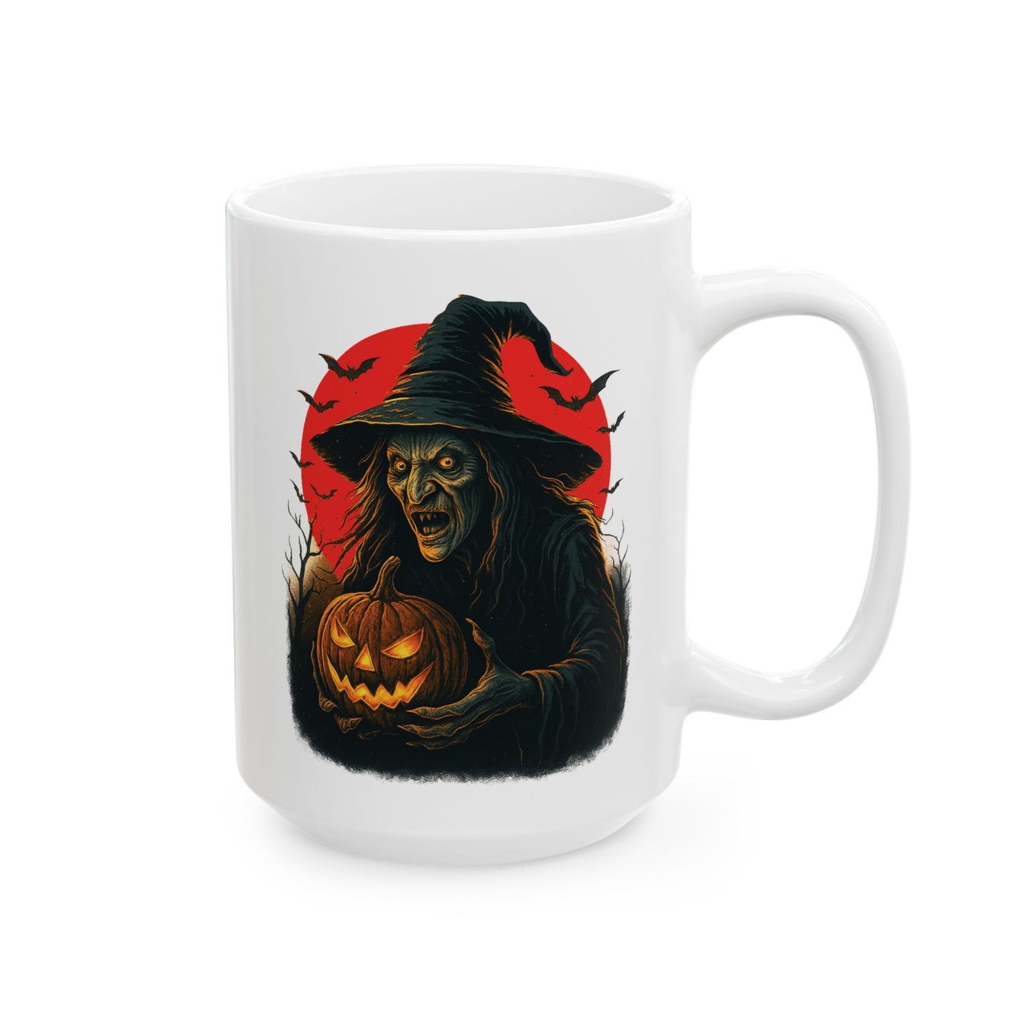 Spooky Fall Ceramic Mug, Halloween Coffee Cup, Unique Gift for Witch Lovers, Cozy Autumn Beverage, 11oz 15oz