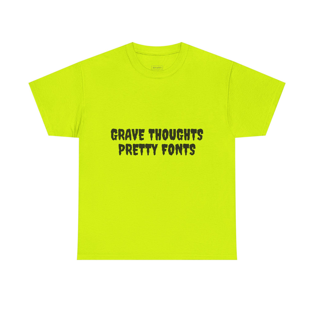 Grave Thoughts Pretty Fonts Tee | Unisex Heavy Cotton T-Shirt for Spooky Season