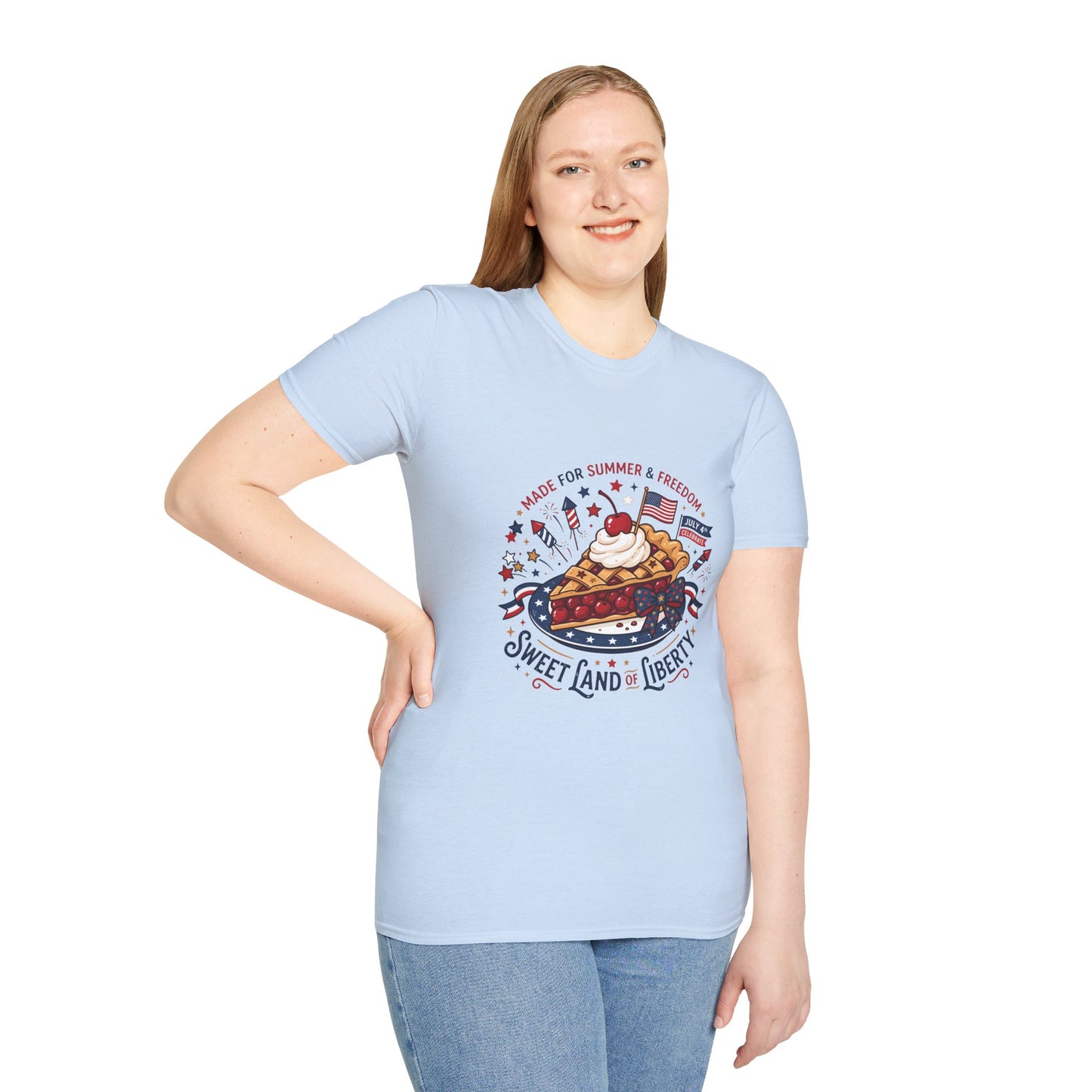 Sweet Land of Liberty Pie T-Shirt — Patriotic 4th of July Dessert Graphic Tee