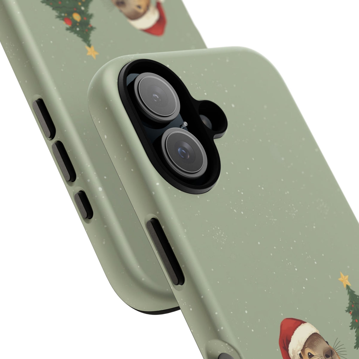 Christmas Phone Case with Capybara Design, Dual Layer Protective Case for Iphone & Samsung