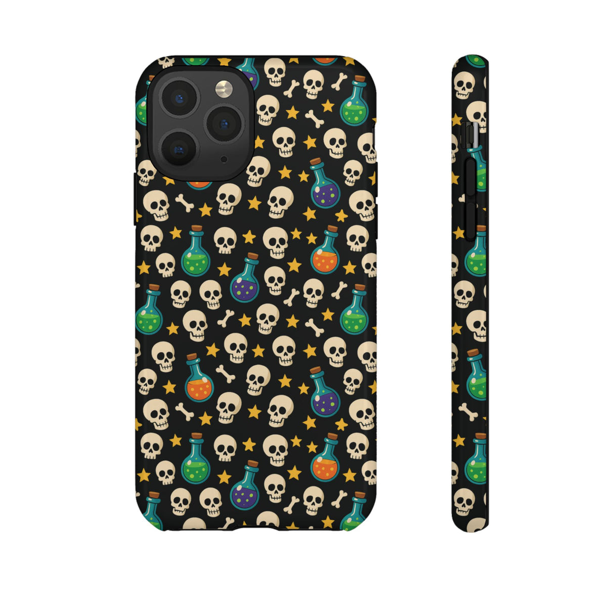 Skull & Potion Phone Case, Trendy Cell Phone Cover, Halloween Gift, Gothic Phone Accessory, Spooky Style Case, Tough Cases