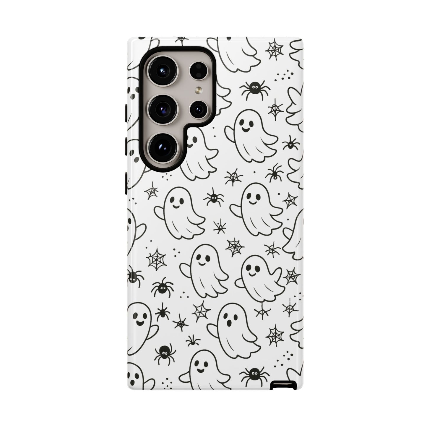 Ghostly Phone Case, Cute Halloween Phone Cover, Tough Phone Case, Spooky Phone Accessory, Ghost Pattern Design