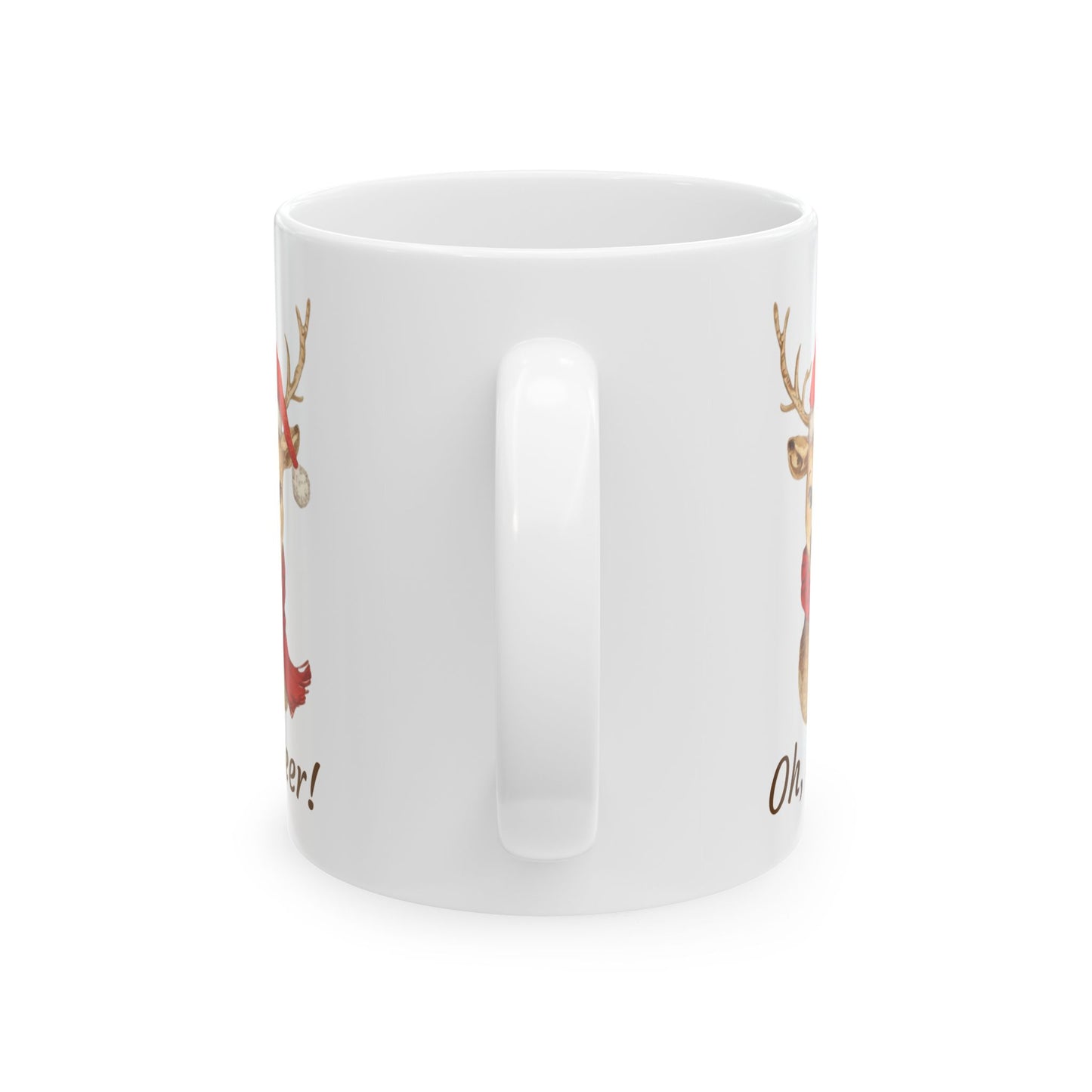 Festive Reindeer Ceramic Mug - Perfect Holiday Coffee Cup, Christmas Mug