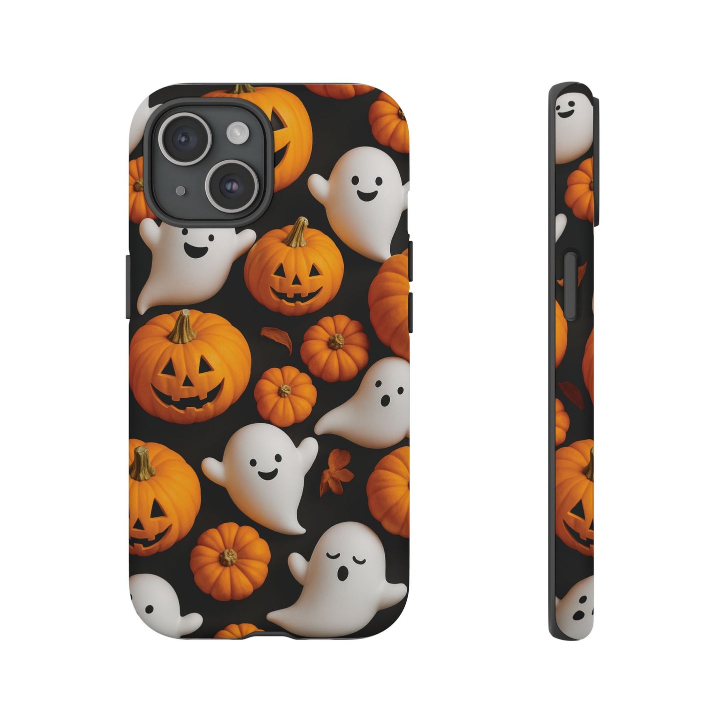 Halloween Phone Case, Spooky Ghosts and Pumpkins Design