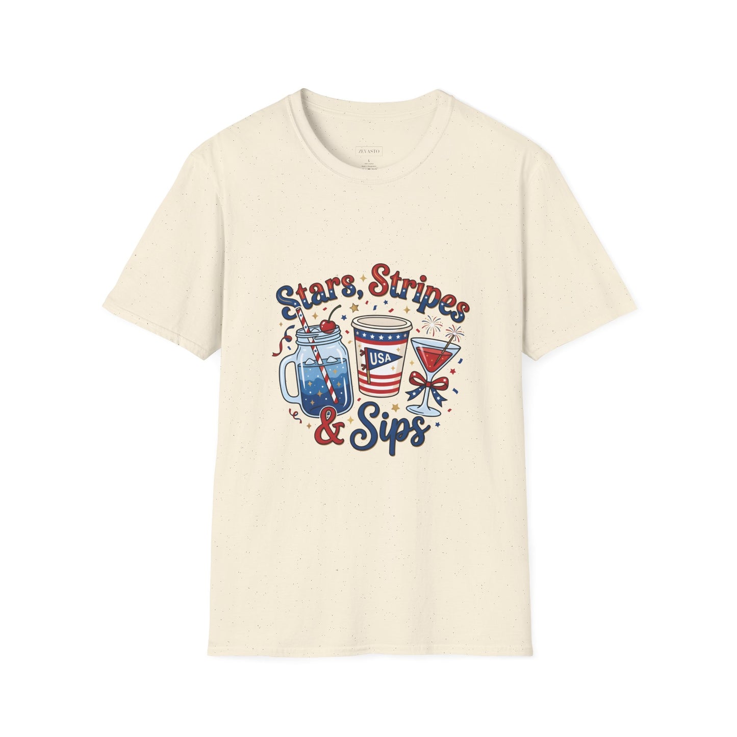 Patriotic "Stars, Stripes & Sips" T-Shirt