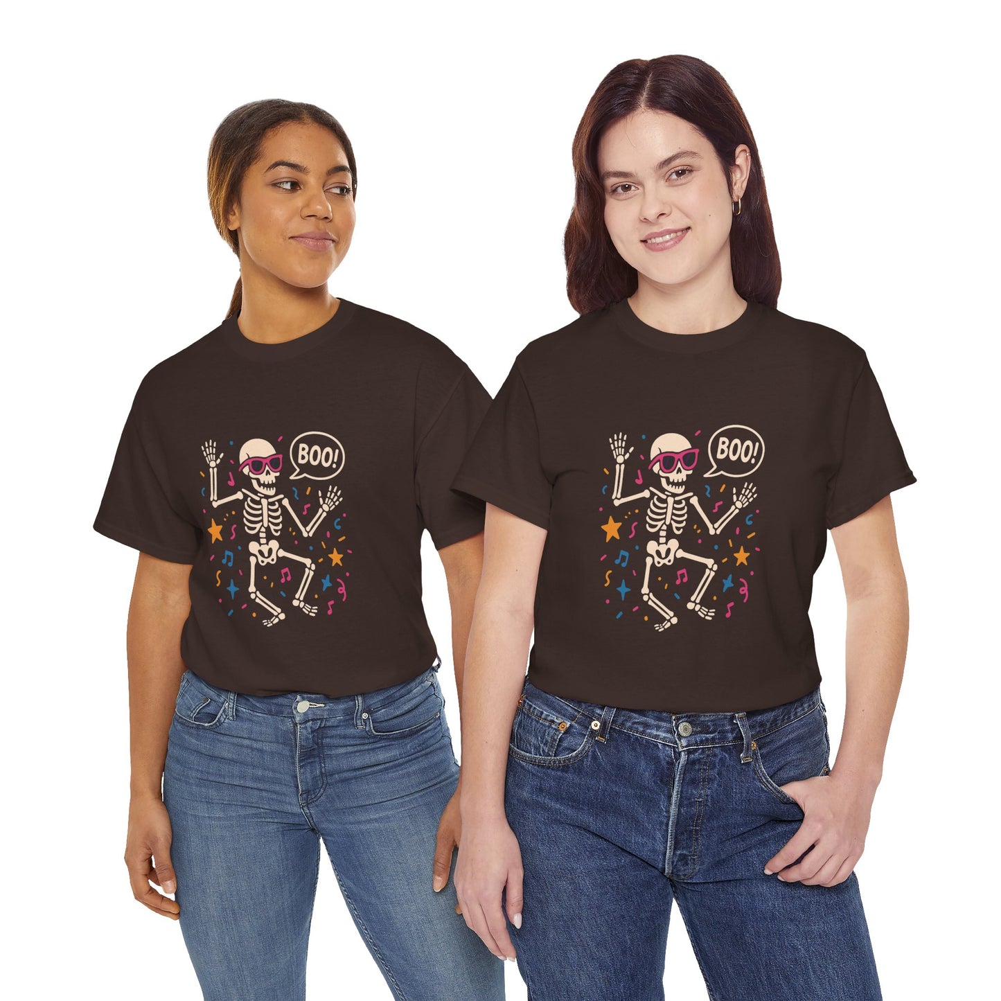 Halloween Skeleton Tee, Unisex Graphic Tee, Spooky Fun Shirt