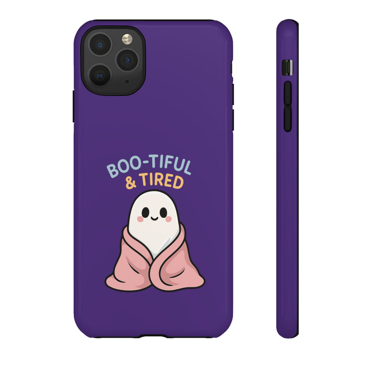 Boo-Tiful & Tired Phone Case, Halloween-Themed Design