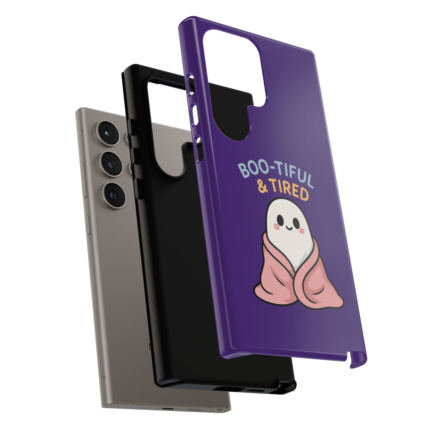Boo-Tiful & Tired Phone Case, Halloween-Themed Design