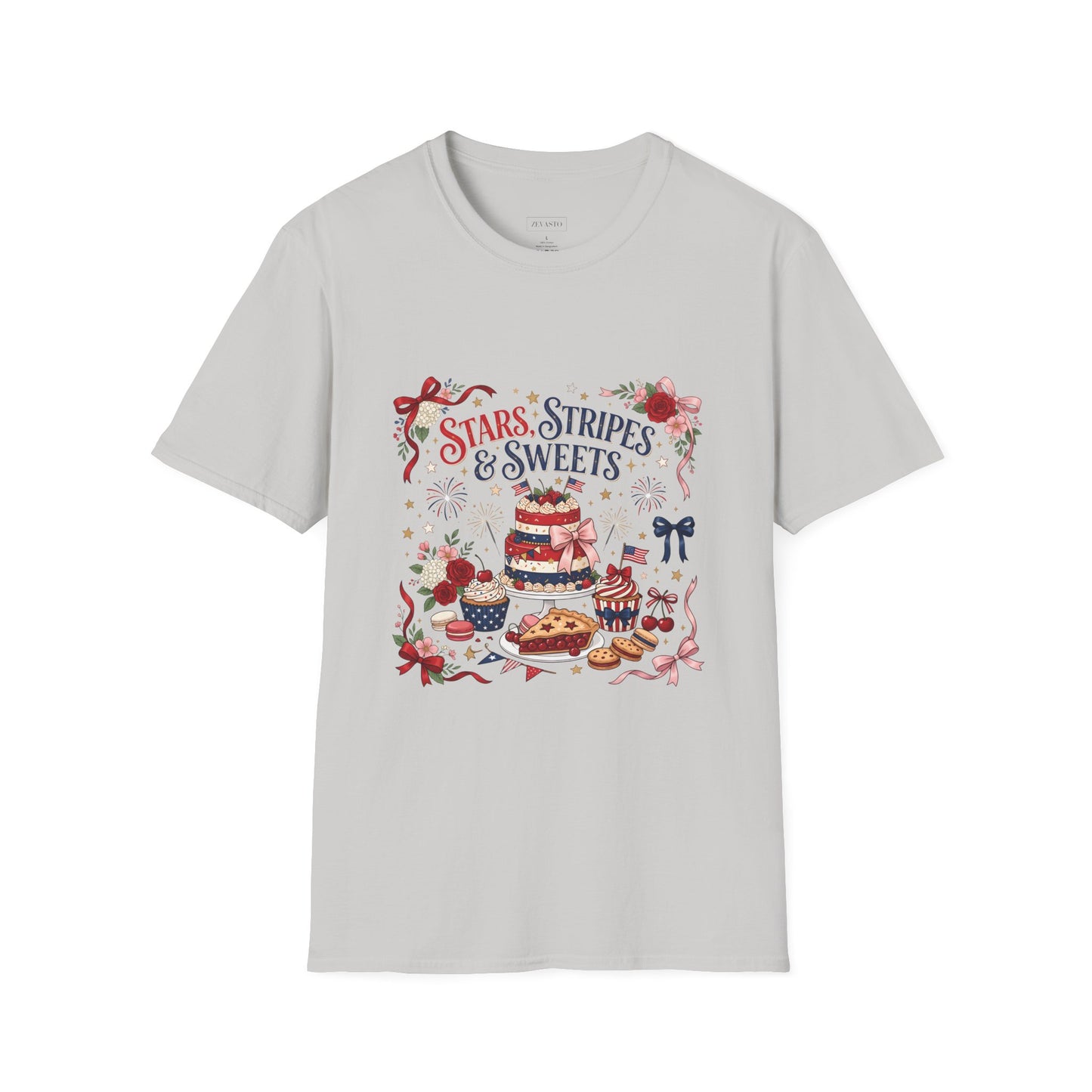 Stars, Stripes & Sweets T-Shirt — Patriotic 4th of July Dessert Graphic Tee