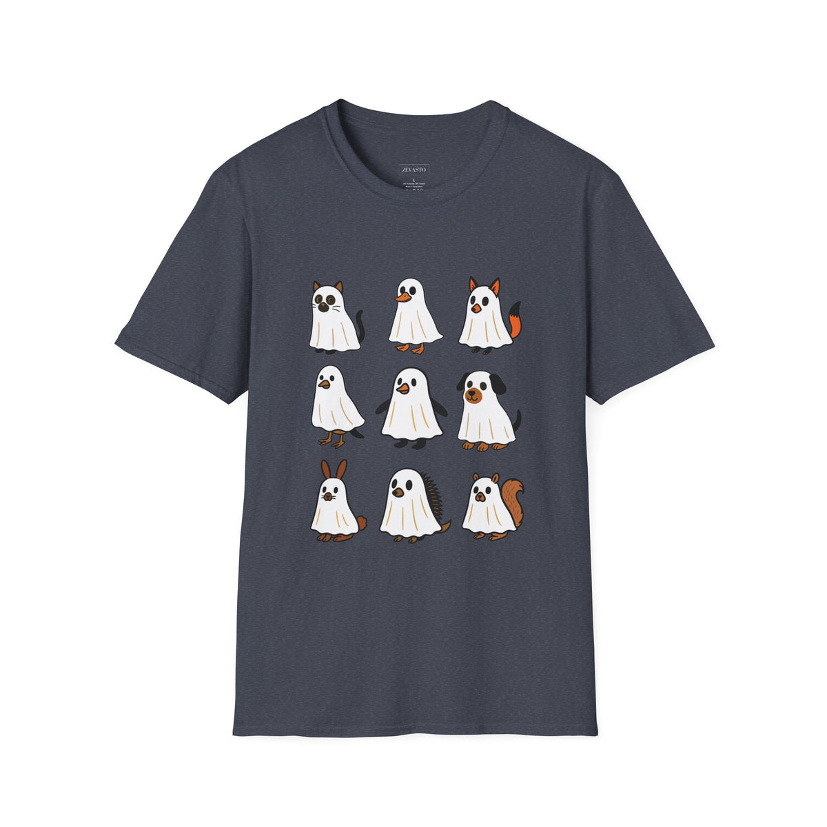 Cute Ghost Cartoon Unisex T-Shirt, Halloween Tee, Pet Lover Gift, Whimsical Shirt, Fun Casual Wear