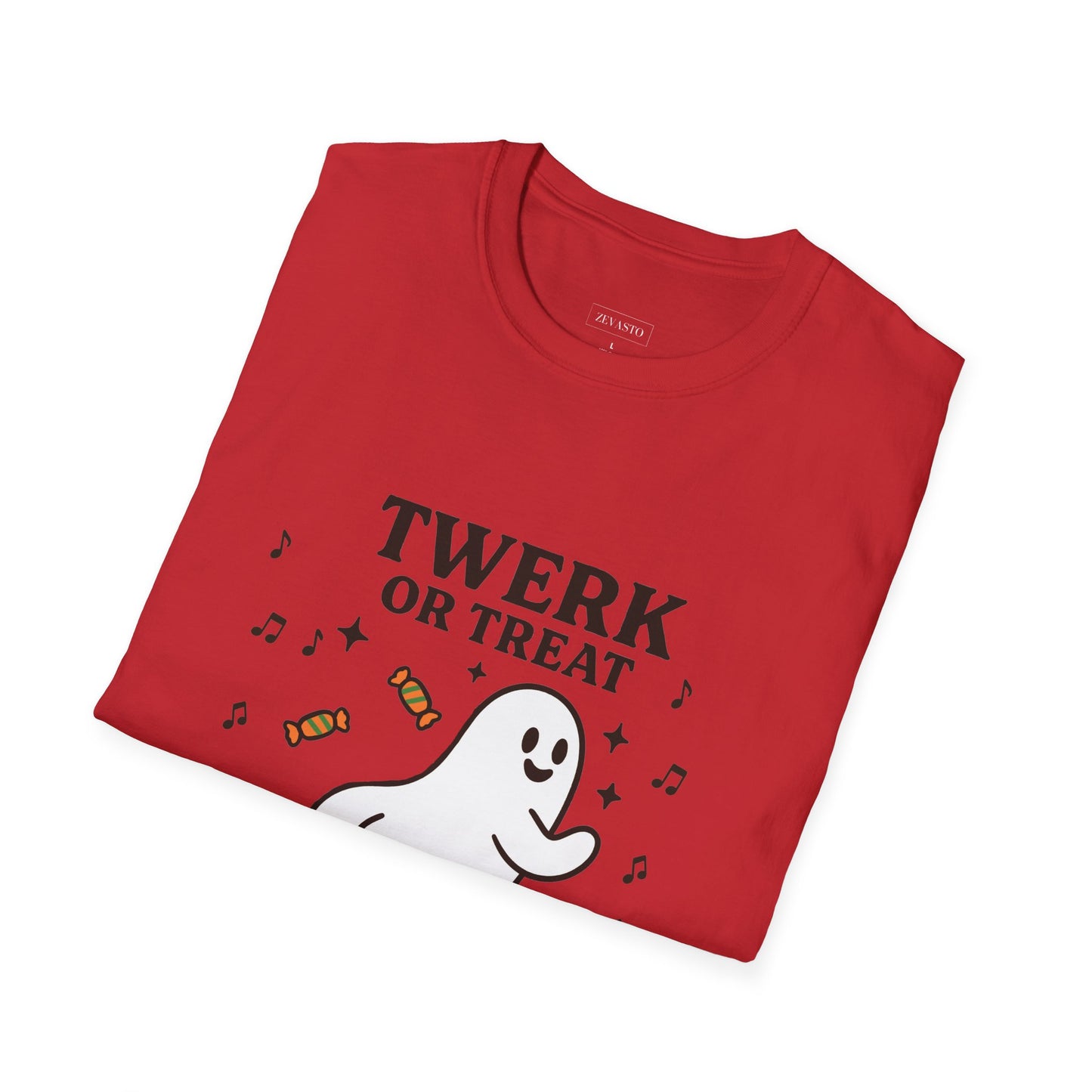 Whimsical Halloween T-Shirt for Adults, Fun Ghost Tee, Twerk or Treat Shirt, Unisex Costume Top, Spooky Celebration Apparel