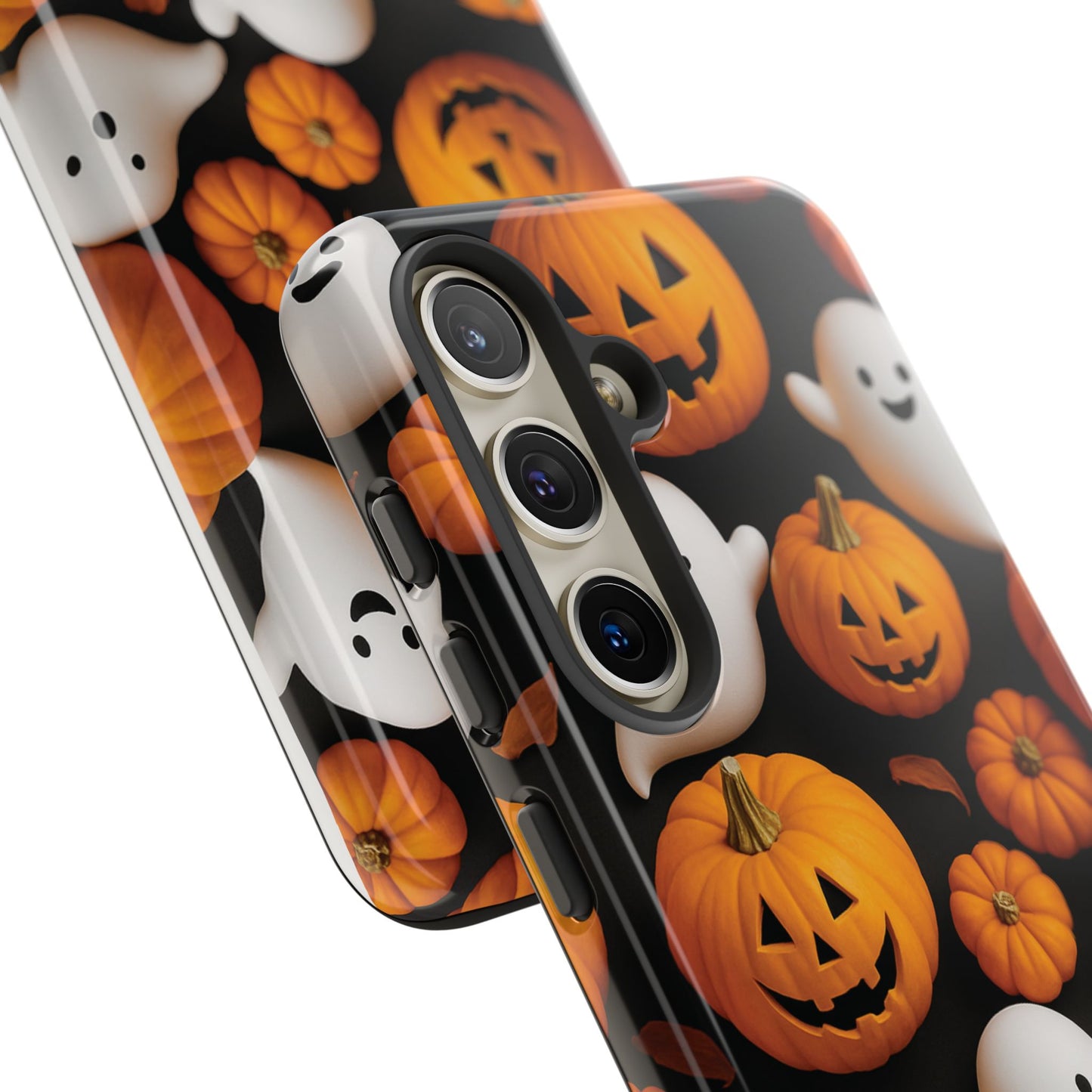 Halloween Phone Case, Spooky Ghosts and Pumpkins Design