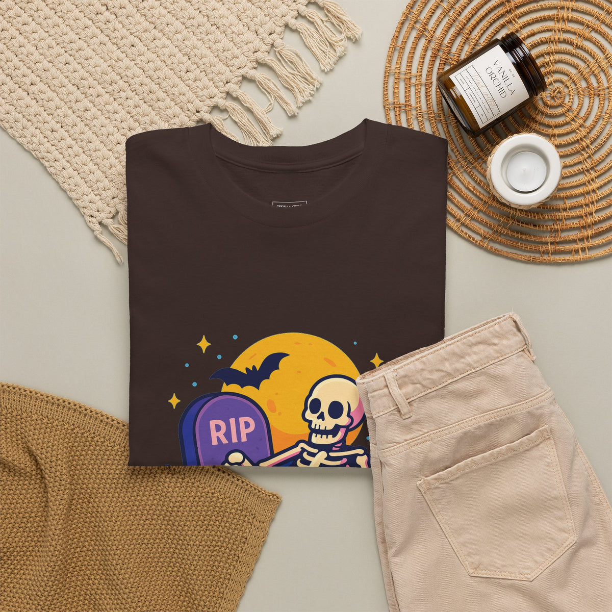 Skeleton Tee - Just Resting My Bones, Unisex Halloween Shirt