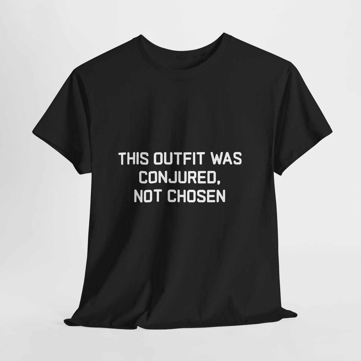 Unisex Heavy Cotton Tee - 'This Outfit Was Conjured, Not Chosen' - Funny Halloween T-shirt