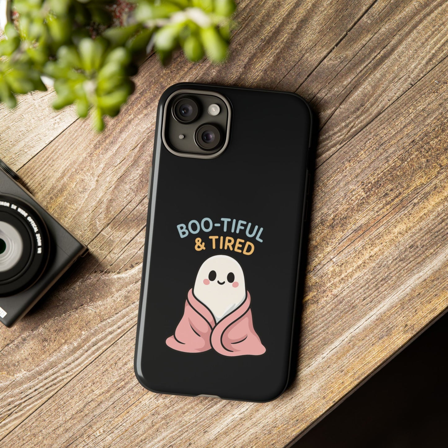 Boo-tiful & Tired Phone Case, Halloween-Themed Design