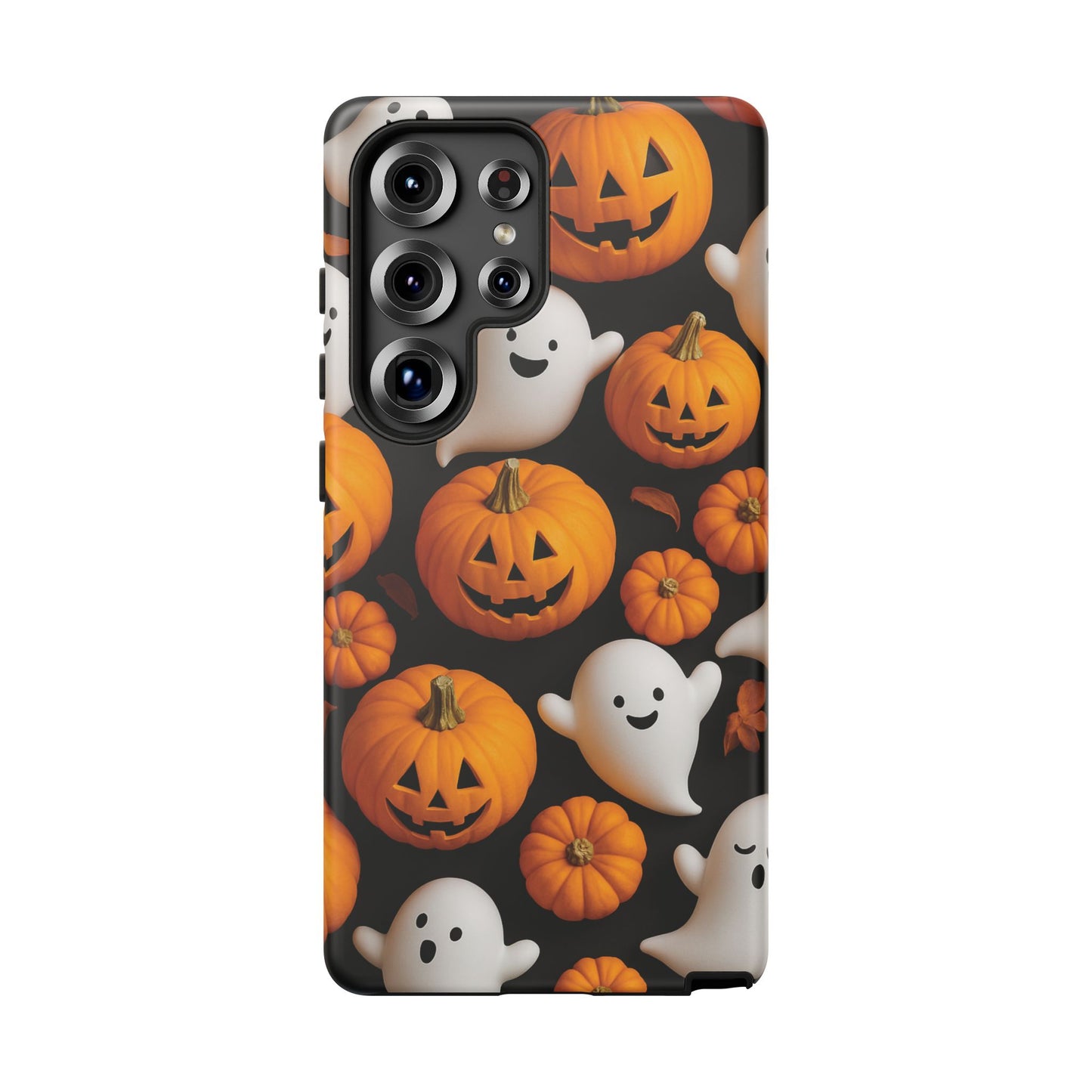 Halloween Phone Case, Spooky Ghosts and Pumpkins Design