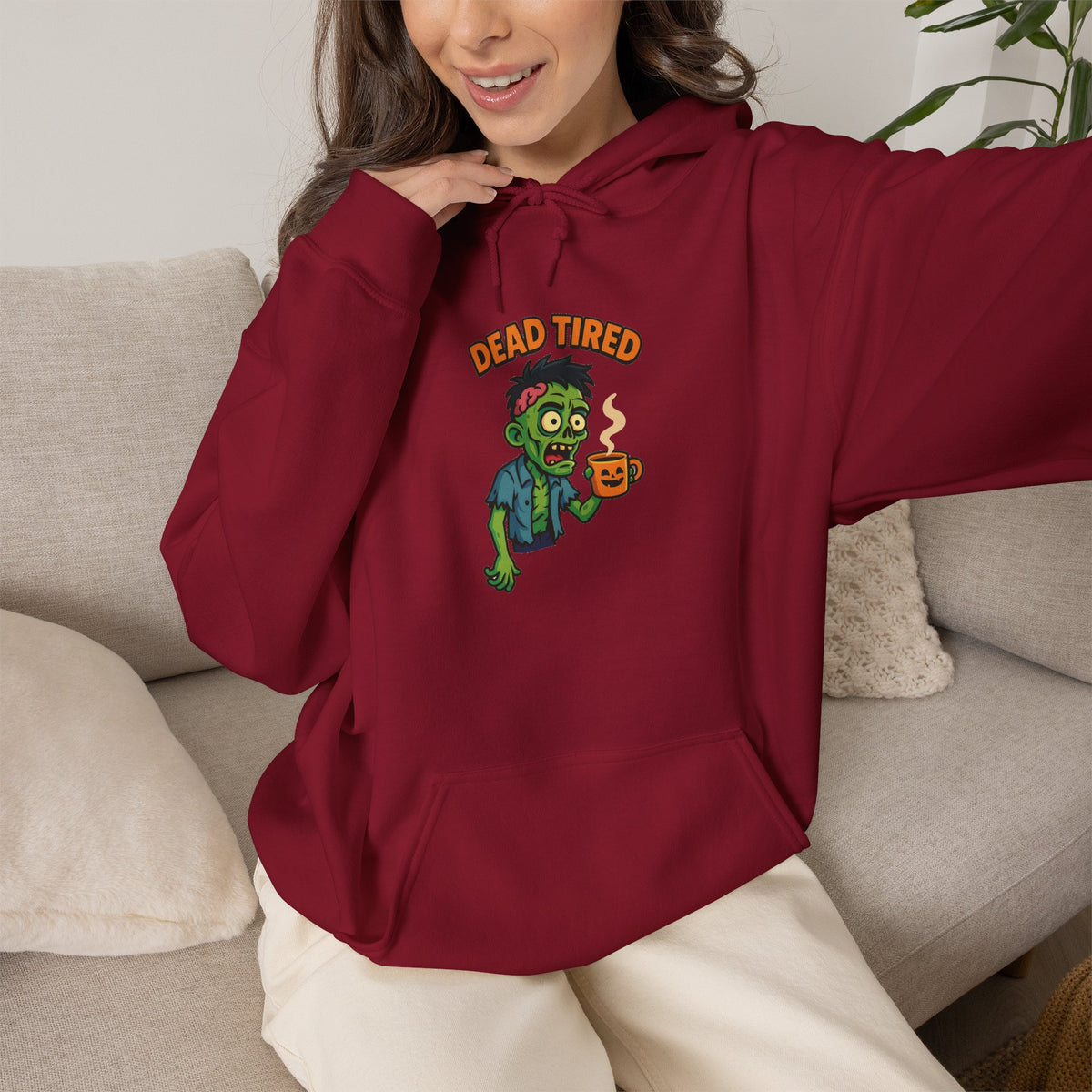 Zombie Themed Unisex Hoodie, Cozy Halloween Sweatshirt, Spooky Season Apparel
