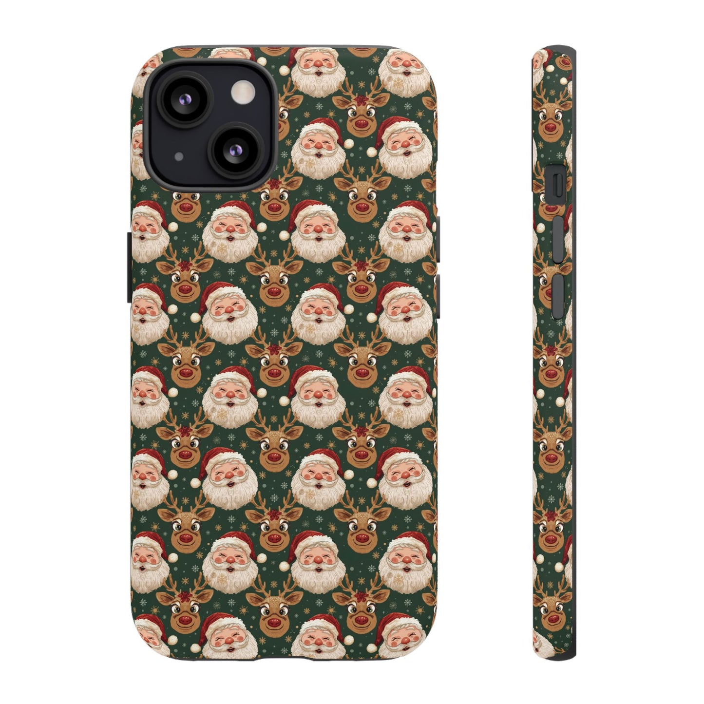 Christmas Santa-Reindeer Phone Case, Dual Layer Phone Case for Iphone 17, 16, 15, 14, 13, 12, 11 & Samsung