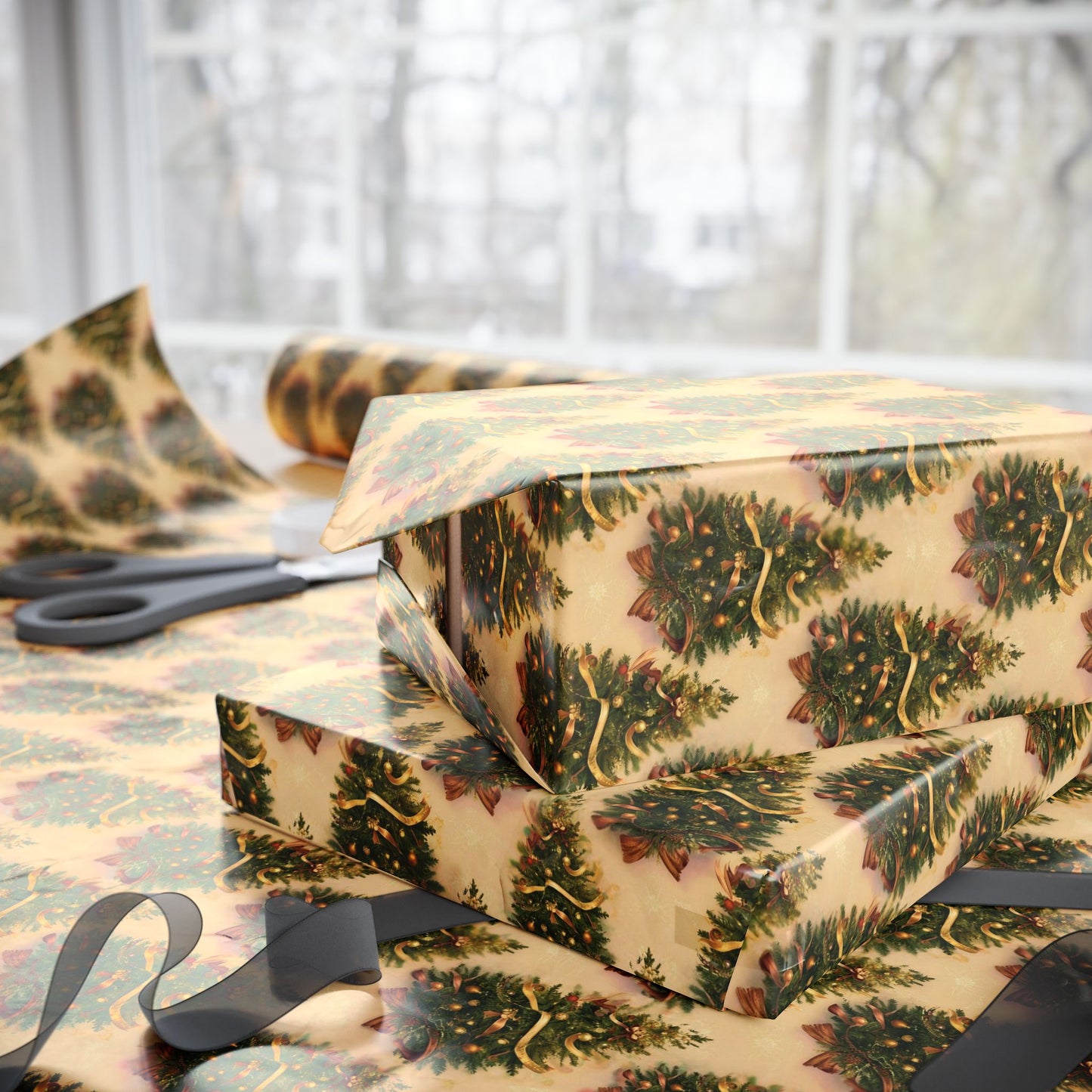 Christmas Gift Wrap Paper, Festive Wrapping Paper Rolls for Holidays & Celebrations