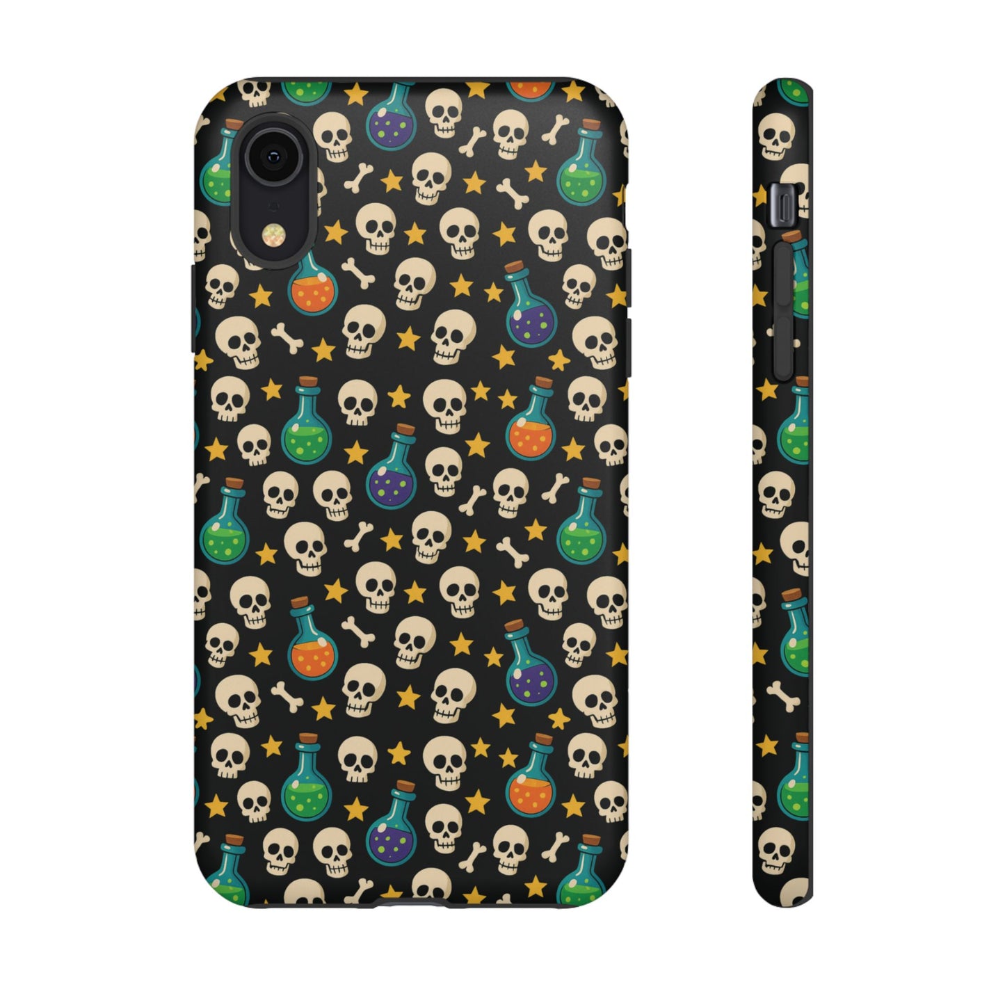 Skull & Potion Phone Case, Trendy Cell Phone Cover, Halloween Gift, Gothic Phone Accessory, Spooky Style Case, Tough Cases