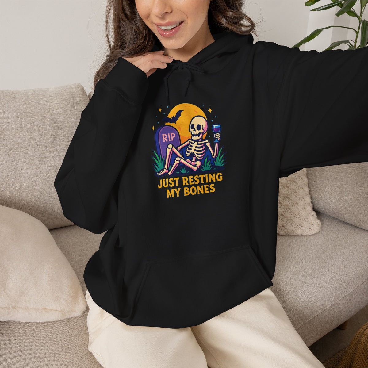 Halloween Skeleton Hoodie, Cozy Unisex Sweatshirt