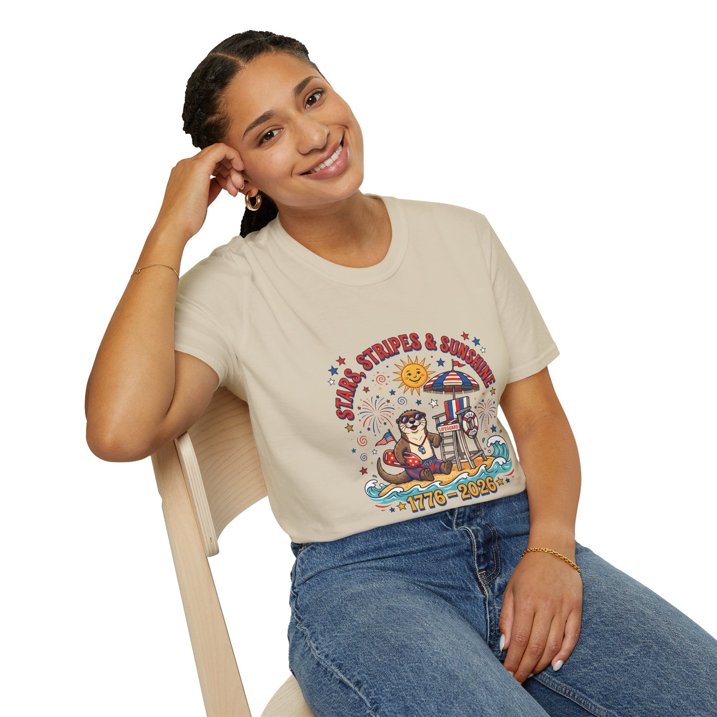 Stars, Stripes & Sunshine T-Shirt — Patriotic 1776–2026 Summer Tee, 4th of July Shirt