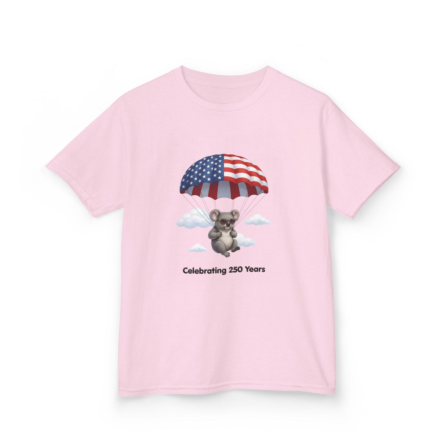 Kids Tee — Patriotic Koala Design, "Celebrating 250 Years"