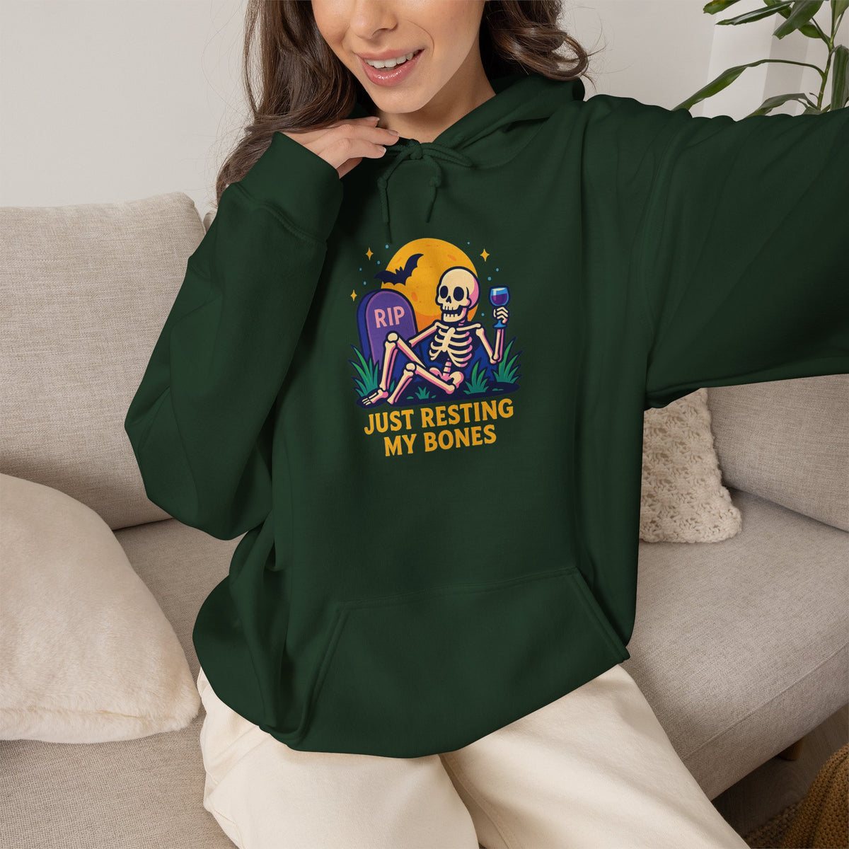 Halloween Skeleton Hoodie, Cozy Unisex Sweatshirt