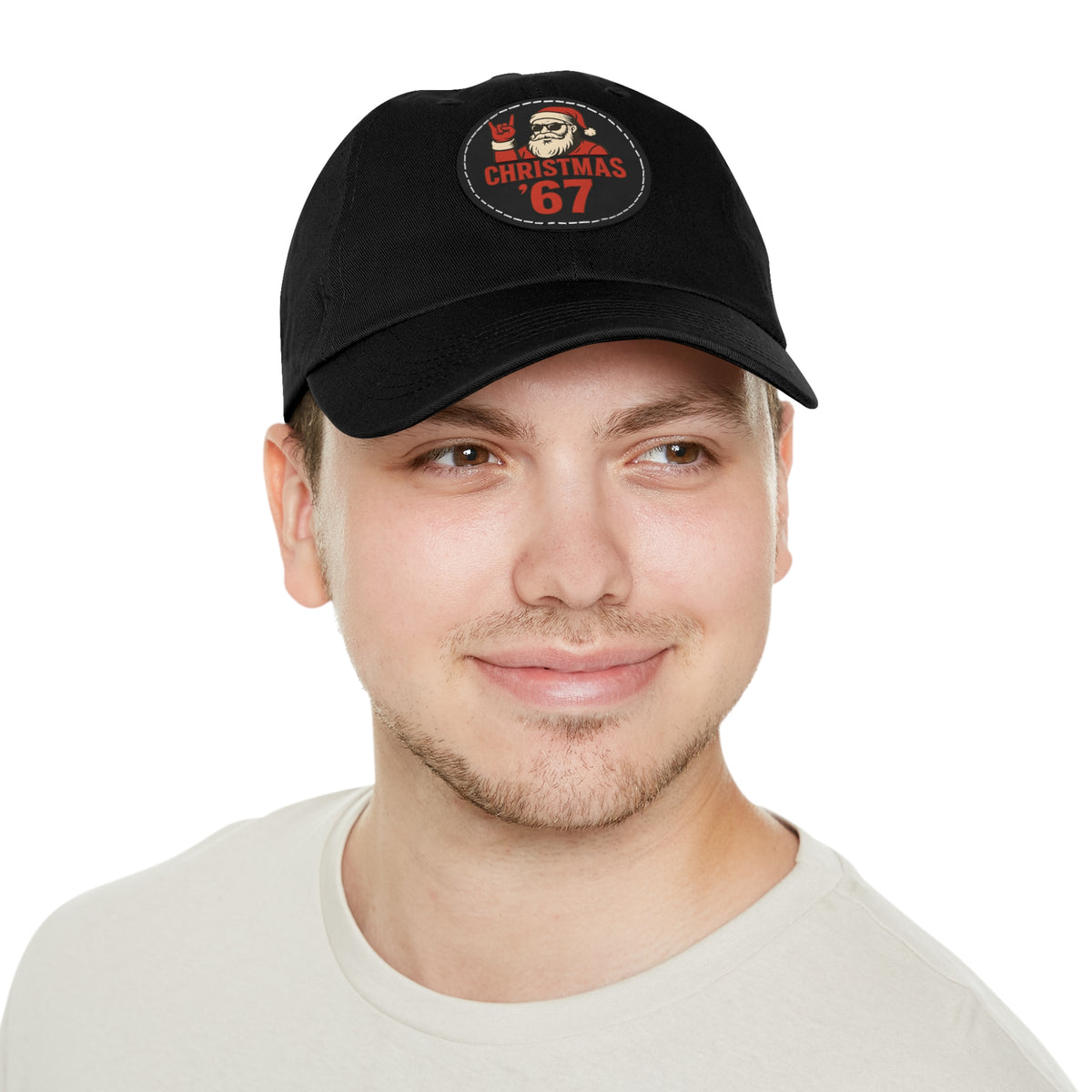 Christmas '67 Hat — Retro Santa Leather Patch Cap