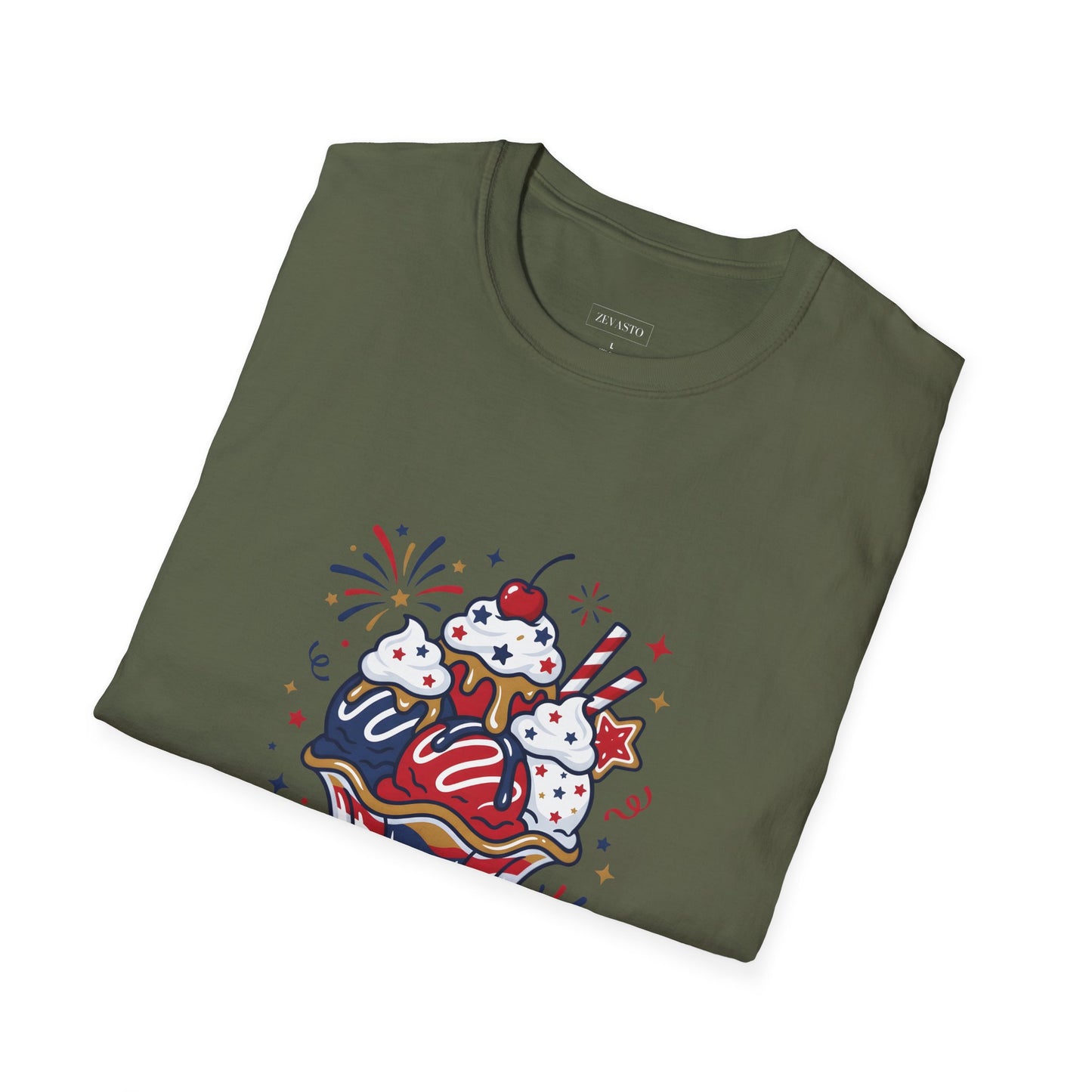 Sweet Liberty Ice Cream T-Shirt — Patriotic 4th of July Sundae Tee