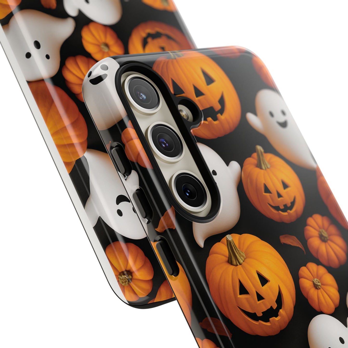 Halloween Phone Case, Spooky Ghosts and Pumpkins Design