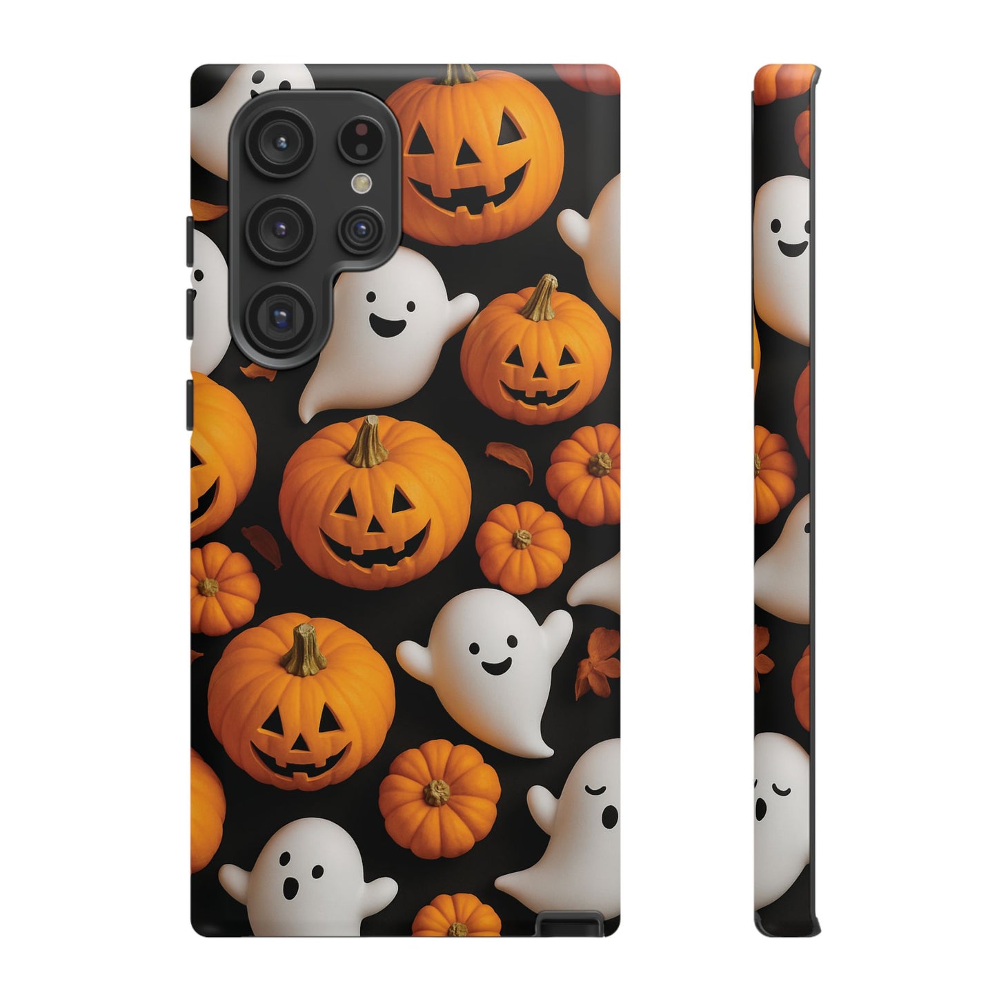 Halloween Phone Case, Spooky Ghosts and Pumpkins Design