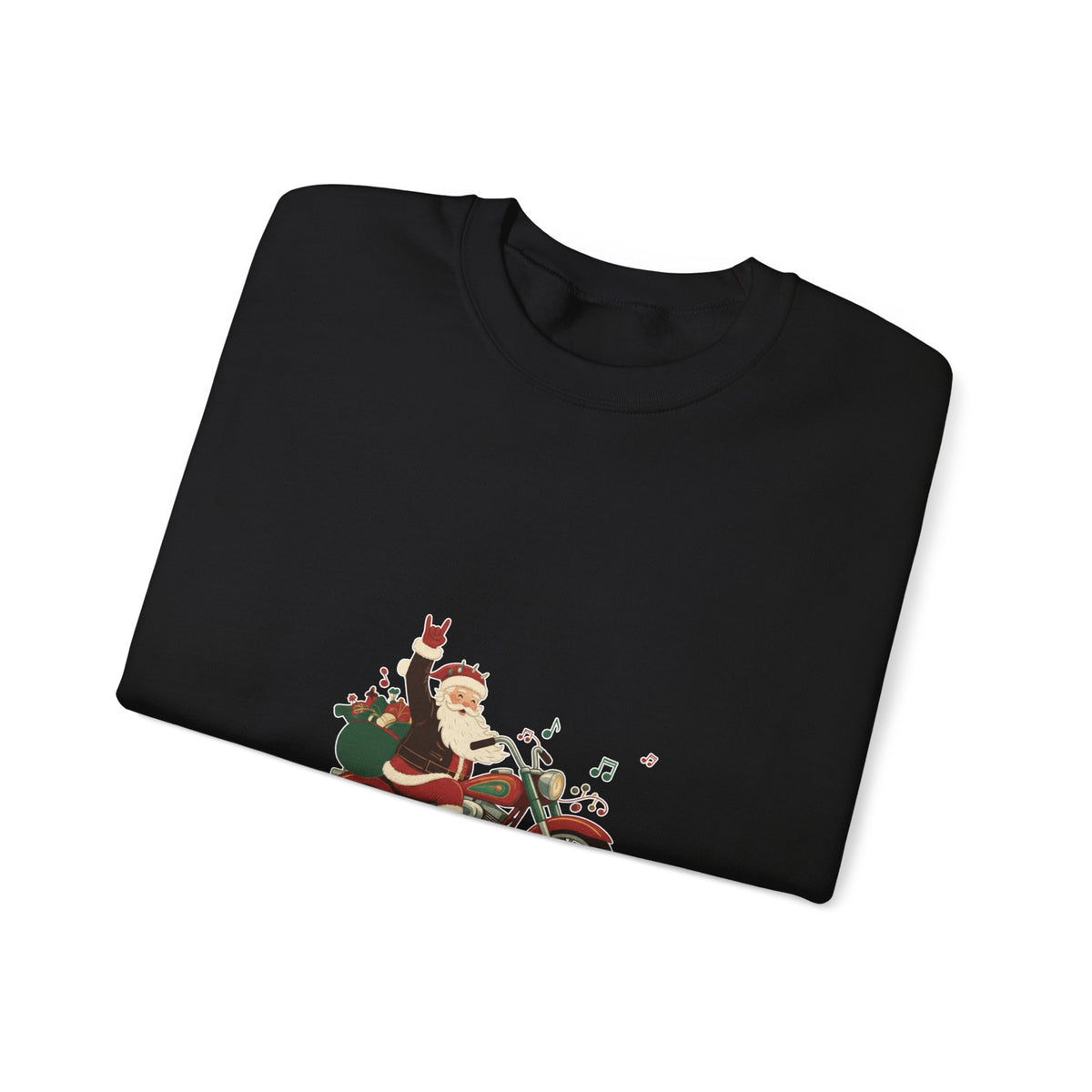 Christmas Motorcycle Sweatshirt - "Ride Into Christmas" Santa Biker Holiday Crewneck