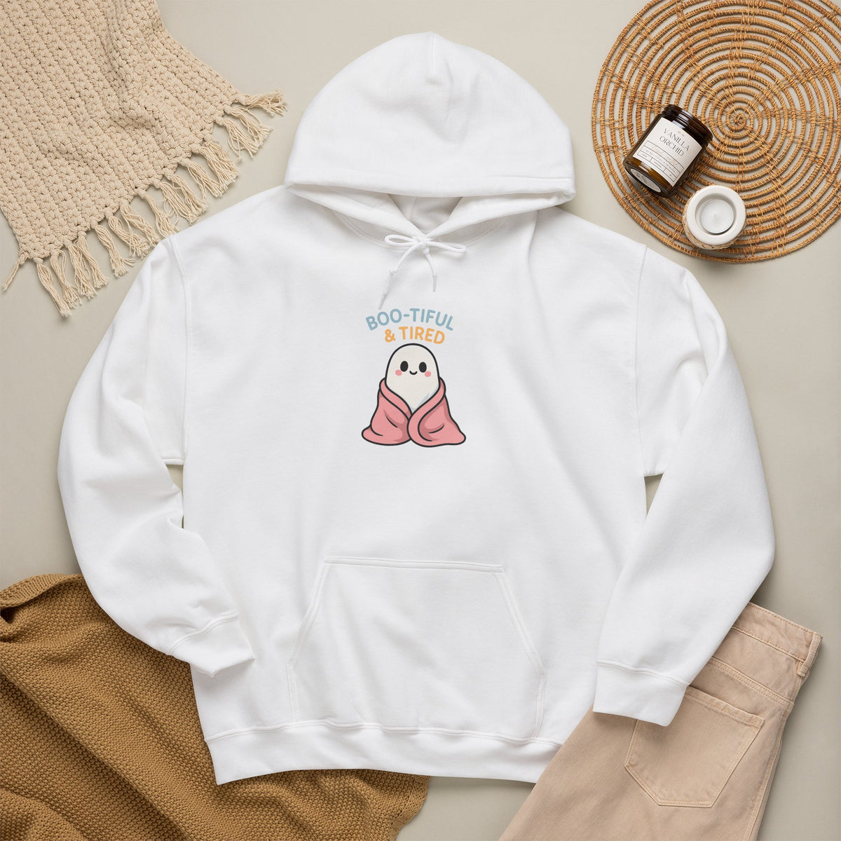 Boo-tiful Ghost Halloween Hoodie, Cute-Cozy Fall Vibes