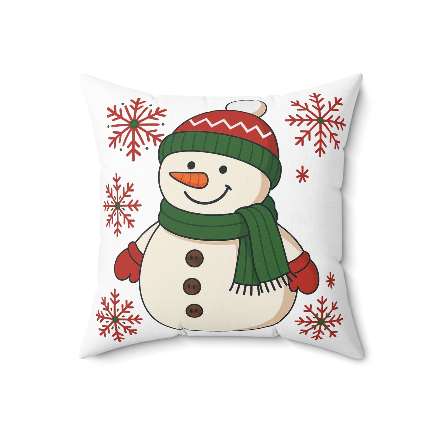 Snowman Throw Pillow — Festive Christmas Decorative Cushion