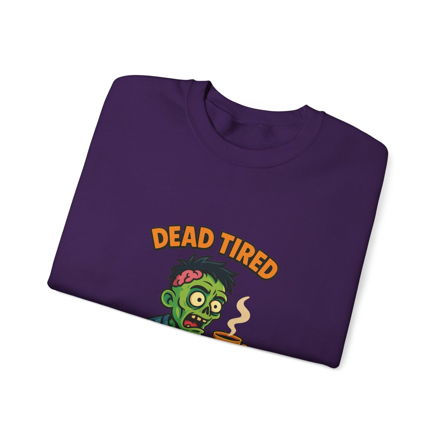 Dead Tired Zombie Sweatshirt, Funny Halloween Crewneck, Spooky Season Apparel