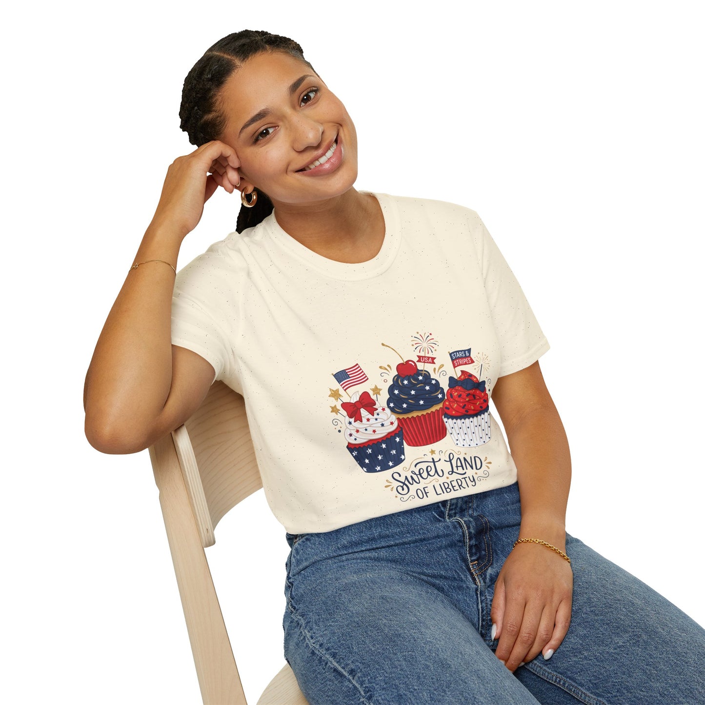 Patriotic Cupcakes T-Shirt — "Sweet Land of Liberty" 4th of July Tee