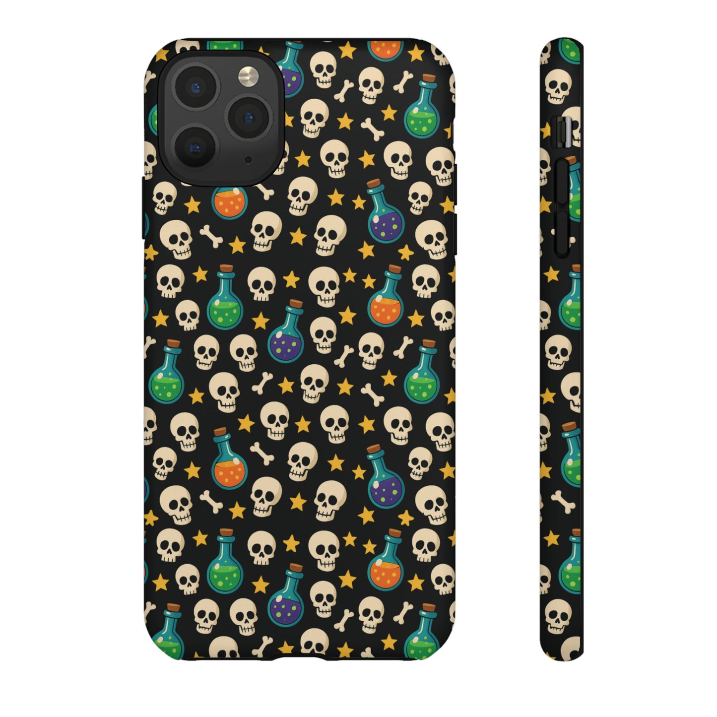 Skull & Potion Phone Case, Trendy Cell Phone Cover, Halloween Gift, Gothic Phone Accessory, Spooky Style Case, Tough Cases