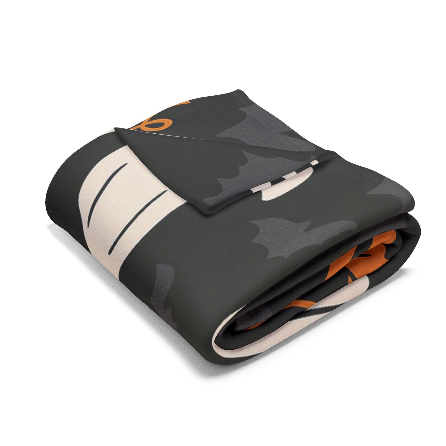 Halloween Fleece Blanket with Ghosts and Pumpkins, Cozy Throw for Fall Decor