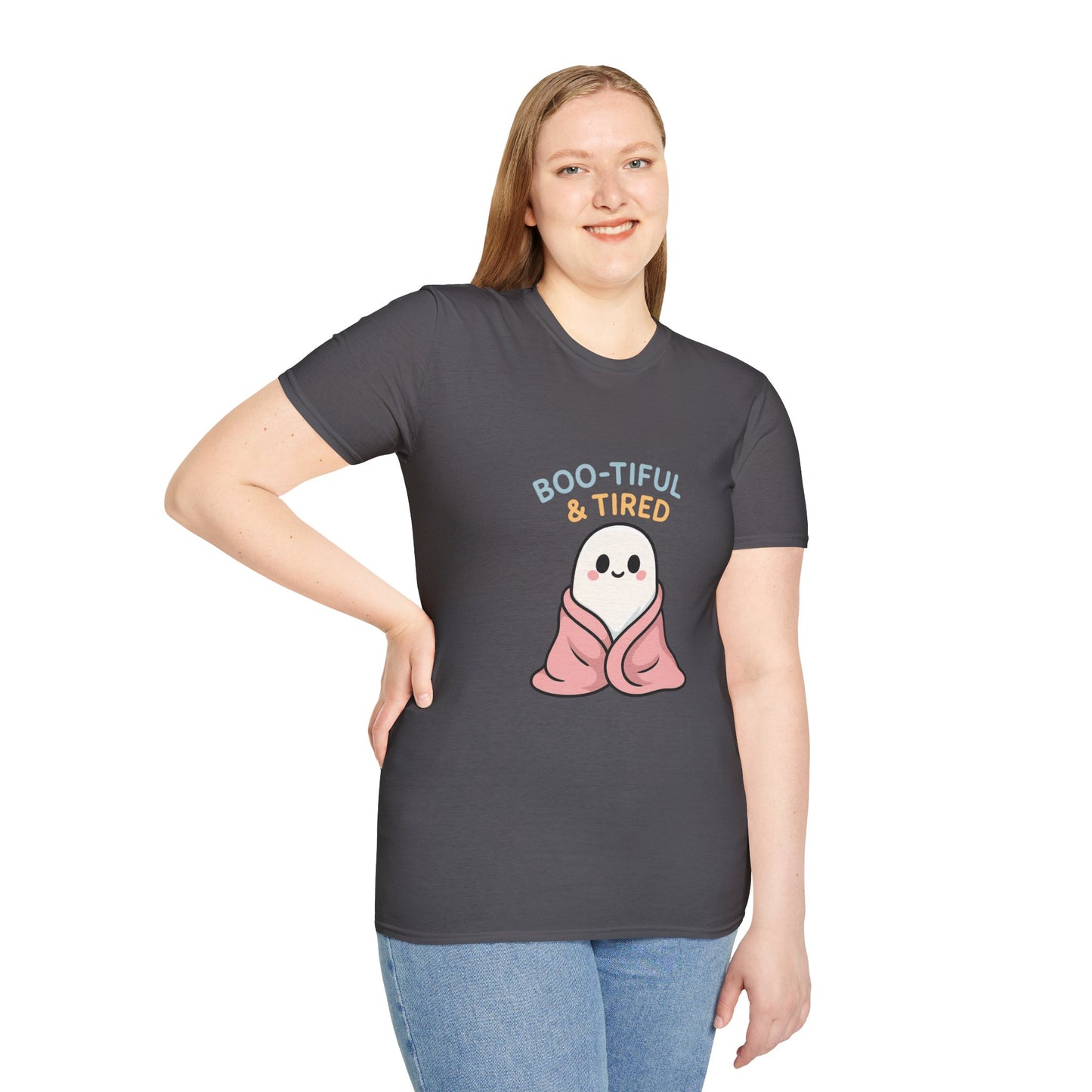Boo-Tiful & Tired T-Shirt, Halloween-Themed Unisex T-Shirt